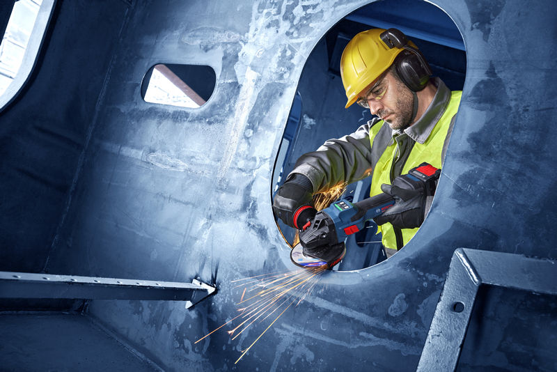 Polizor unghiular Bosch EXWS18V-15S 18V, 125 mm, solo, cu L-BOXX