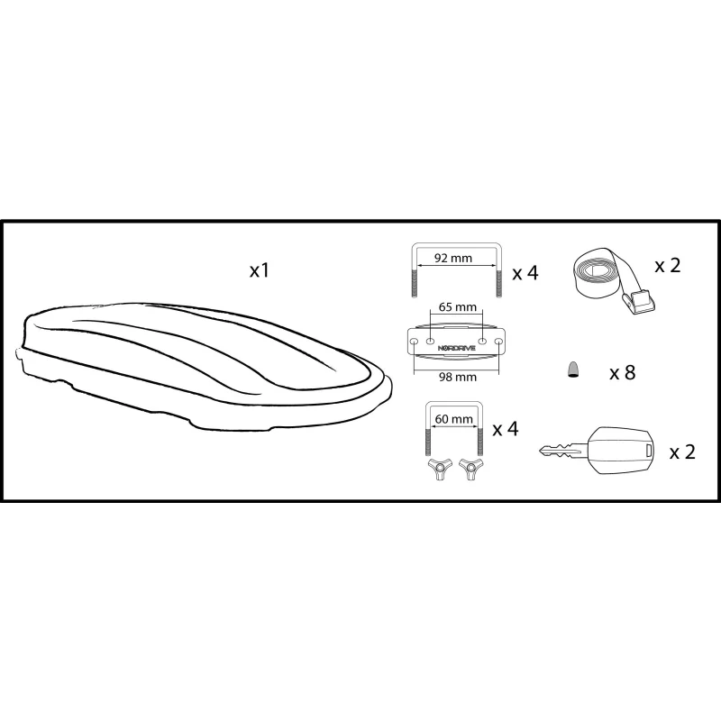 Cutie portbagaj auto Nordrive D-Box 430L din ABS, alb lucios
