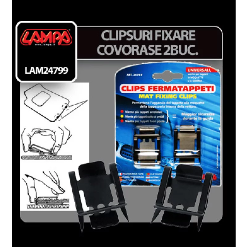 Clipsuri universale pentru fixare covorase auto din cauciuc sau mocheta