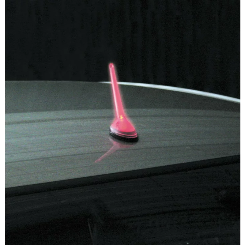 Antena auto decorativa cu LED rosu intermitent, fixare adeziva