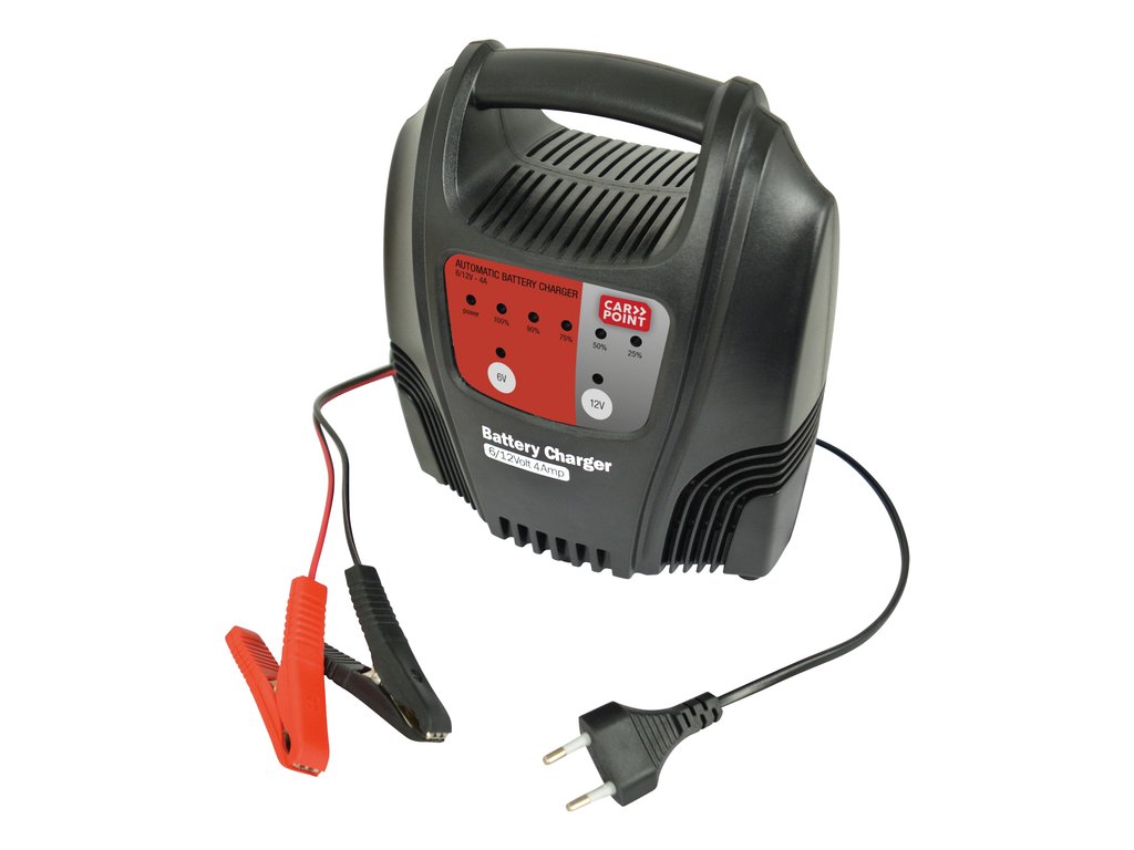 Redresor auto Carpoint 12V 4A cu LED pentru acumulatori plumb-acid