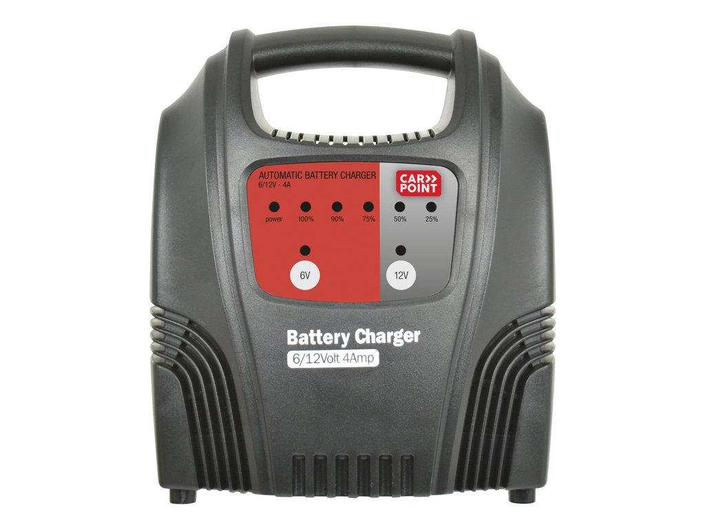 Redresor auto Carpoint 12V 4A cu LED pentru acumulatori plumb-acid