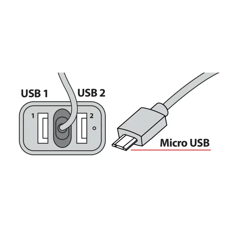 Incarcator auto rapid micro USB cu 2 porturi USB, 5800mA, 12/24V