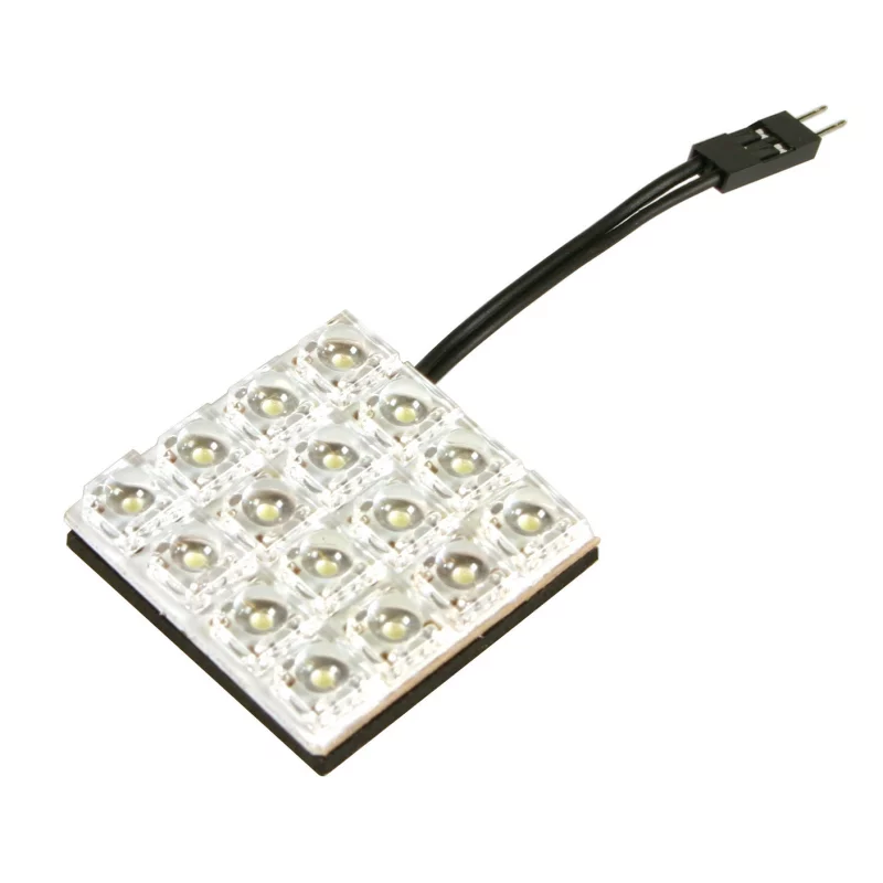 Panou LED auto cu 16 Hyper-Led rosu 12V, 35x35 mm