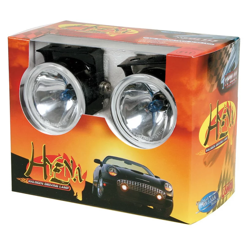 Proiectoare auto Hyena albe 12V cu bec H3 55W, set 2 buc