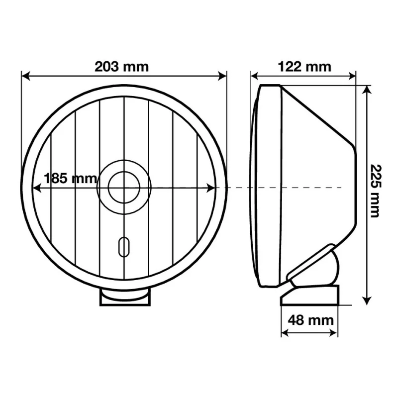 Proiector auto inox X-Tre alb 12/24V cu bec H1 inclus, 1 bucata