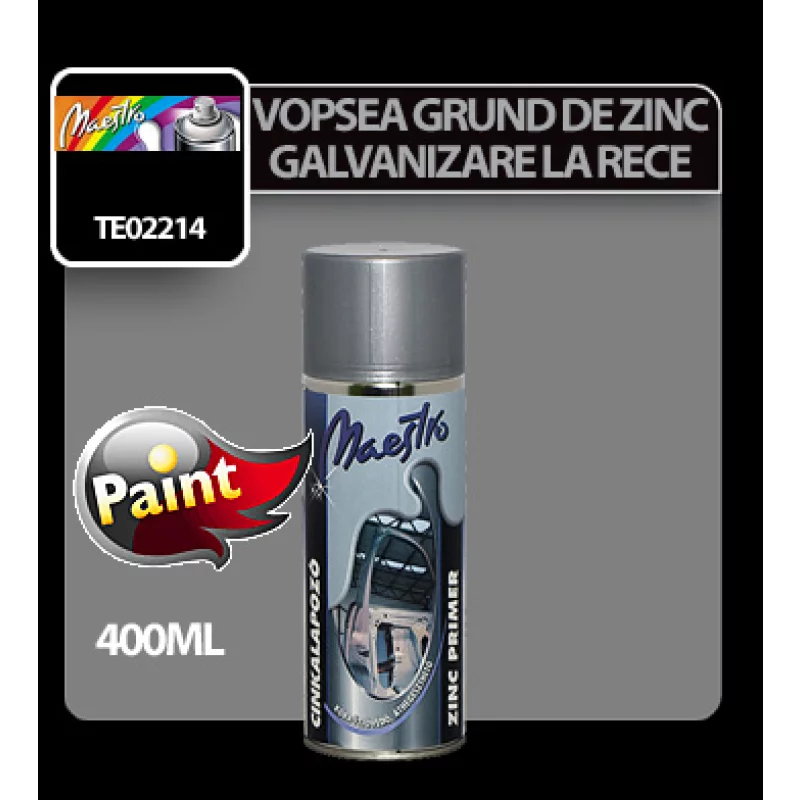 Vopsea grund de zinc aerosol Maestro 400 ml, argintiu, protectie anticoroziva