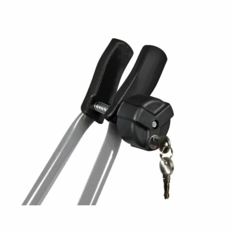 Suport bicicletă din oțel gri cu încuietoare pentru bare portbagaj