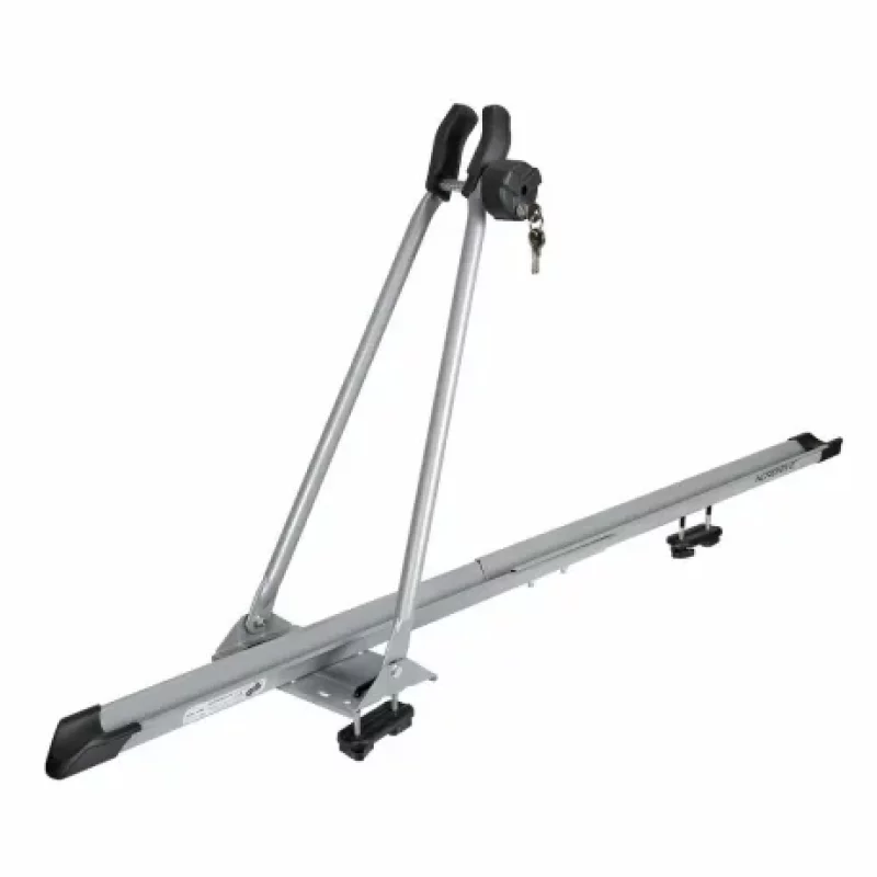 Suport bicicletă din oțel gri cu încuietoare pentru bare portbagaj