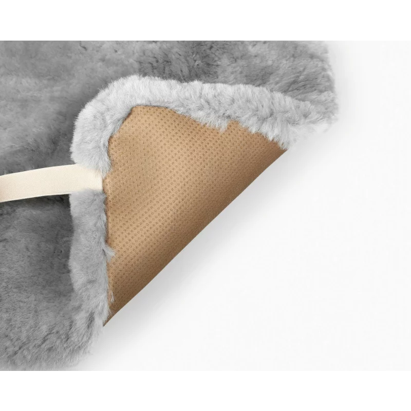 Husa scaun auto pentru sezut din blana de oaie Comfort Max, gri, 45x45 cm