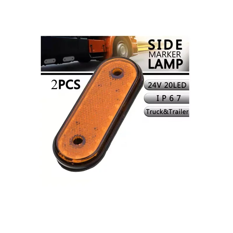 Lampa de gabarit cu LED 12/24V si catadioptru, galben, set 2 buc