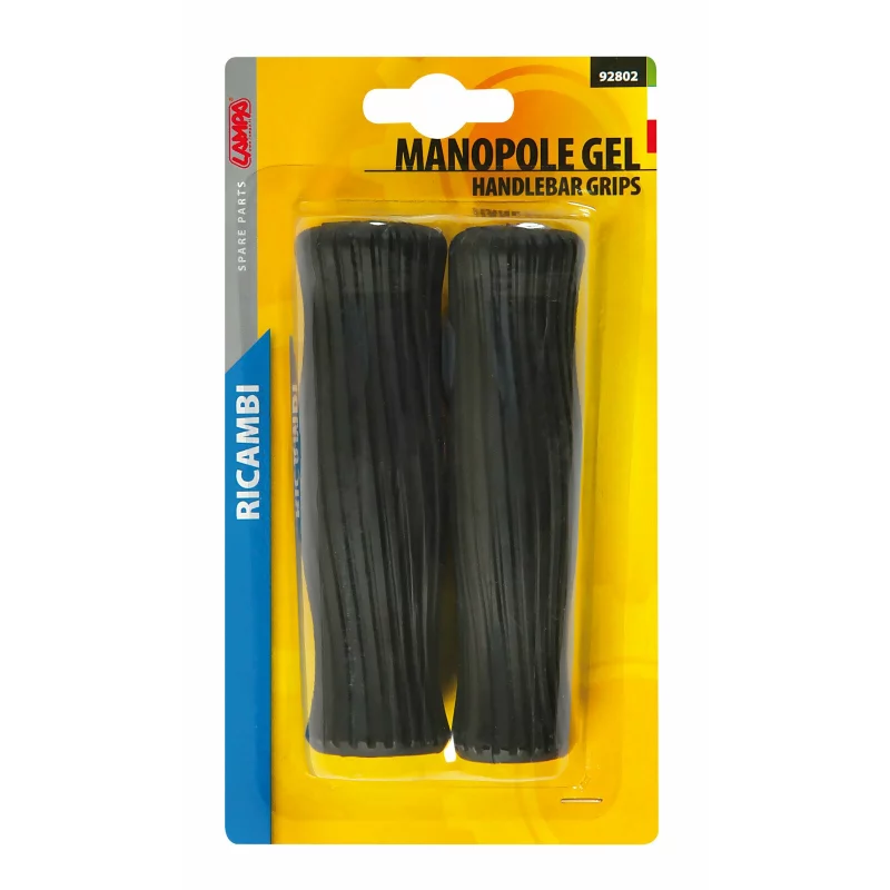 Mânere ghidon bicicletă Soft Gel negre, set 2 bucăți, 130 mm, Ø 22 mm