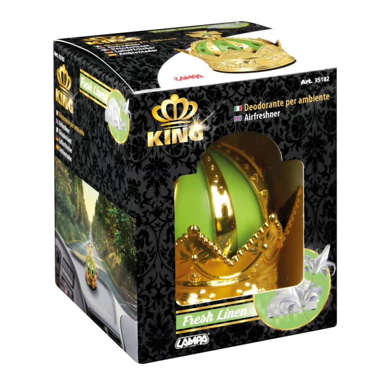 Odorizant auto King 50 ml cu parfum Lenjerie Proaspătă, intensitate reglabilă