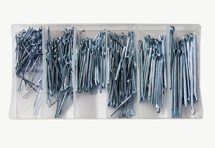 Set cuie elastice din otel zincat, 6 marimi, 280 piese cu organizator