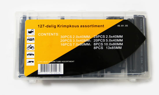 Set tuburi termocontractabile negre RealParts, 127 piese, 2.0-13 mm