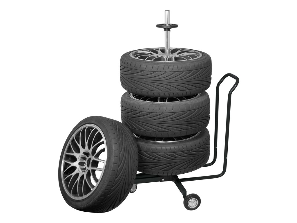 Stand depozitare roti cu jante Carpoint din aluminiu, cu roti, 18 inch