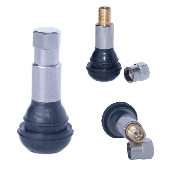 Valvă tubeless auto cromată pentru jante de 13, 14 și 15 inch