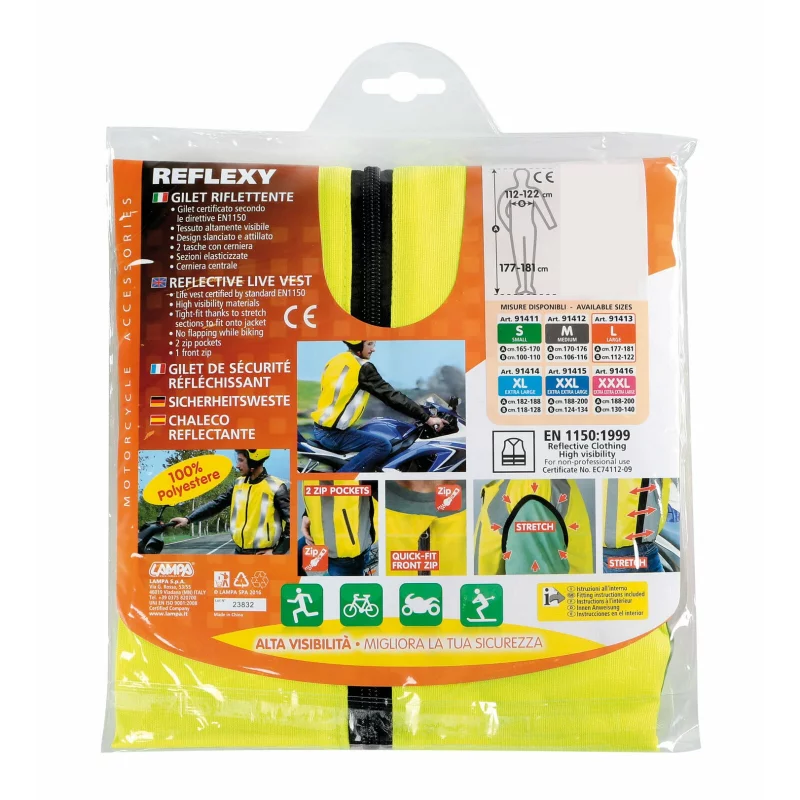Vesta reflectorizanta moto Reflexy galbena, marimea L, EN1150