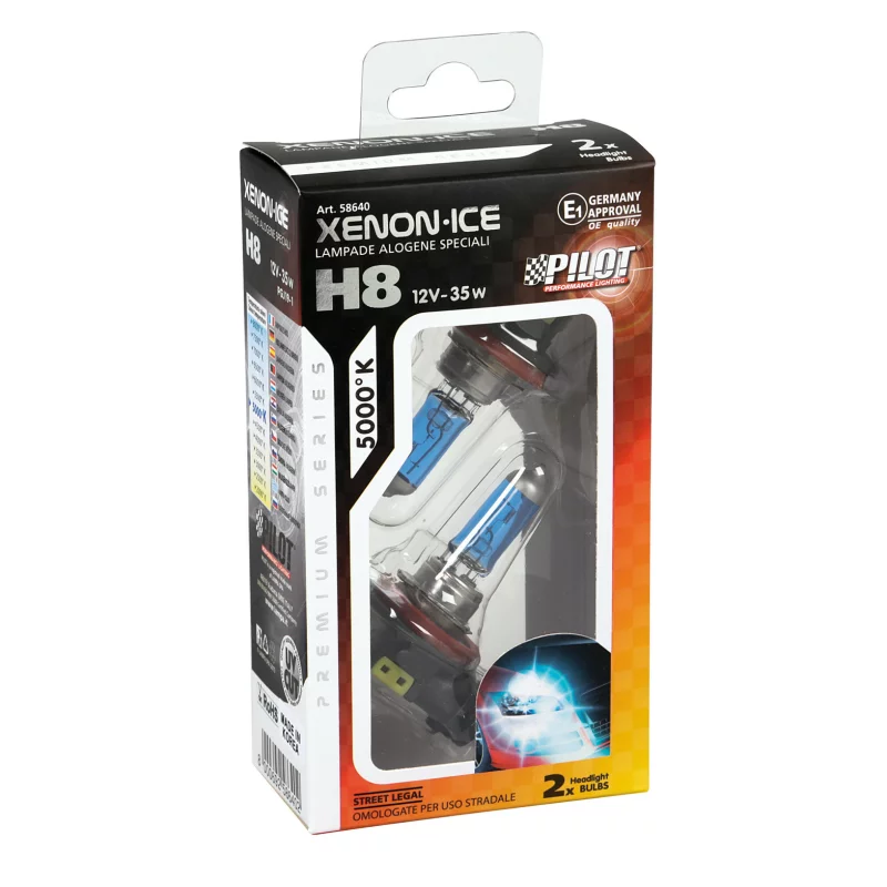 Bec halogen H8 Xenon Ice 35W 12V PGJ19-1, set 2 bucăți