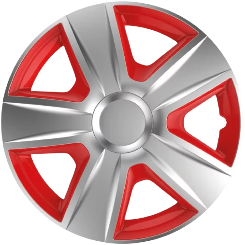 Capace roti auto 15 inch Esprit SR, set 4 bucati, argintiu si rosu
