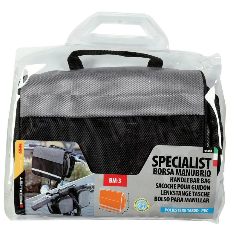Geantă impermeabilă pentru ghidon bicicletă BM-3 Specialist, 25x17x16 cm