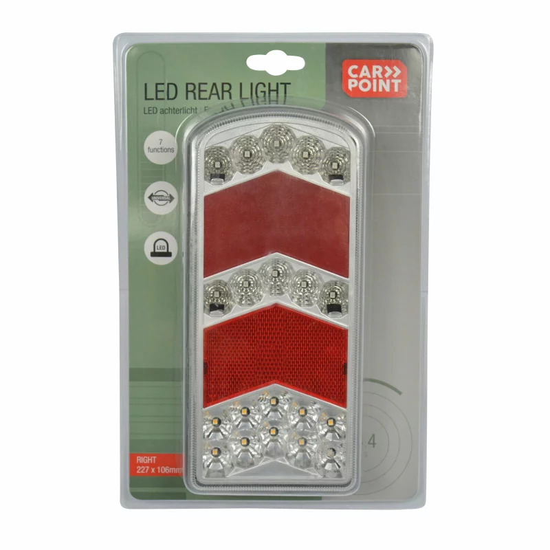Lampa stop spate LED dreapta Carpoint, 7 functii, 227x106 mm, 12/24V