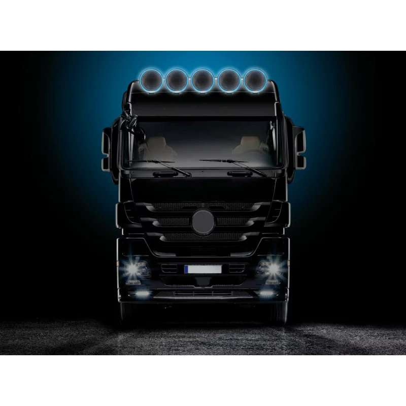 Proiector auto Angel Eyes albastru cu LED pozitie, 12/24V, H3, 55-150W