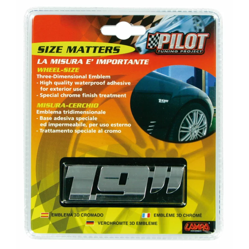 Autocolant 3D crom pentru jantă 19 inch, cu adeziv 3M