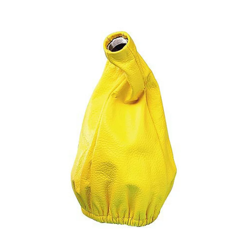 Burduf schimbător viteze universal cu filet, din piele naturală, galben