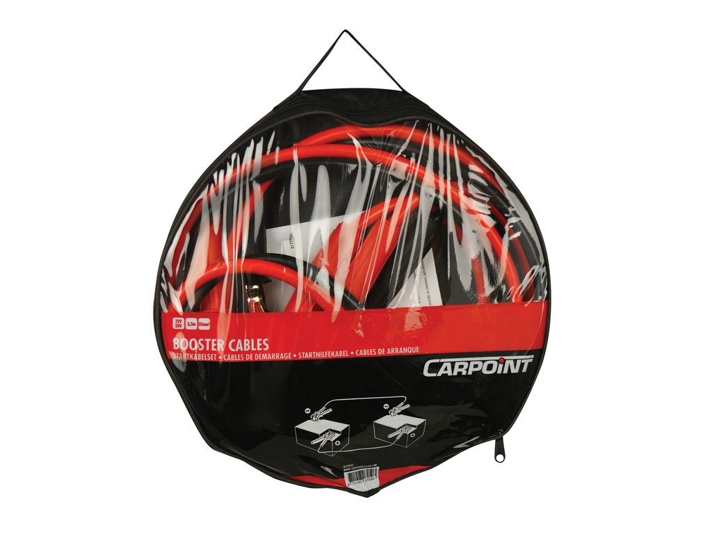 Cabluri de pornire auto Carpoint 3.5 m, 35 mm², 12V/24V pentru baterii