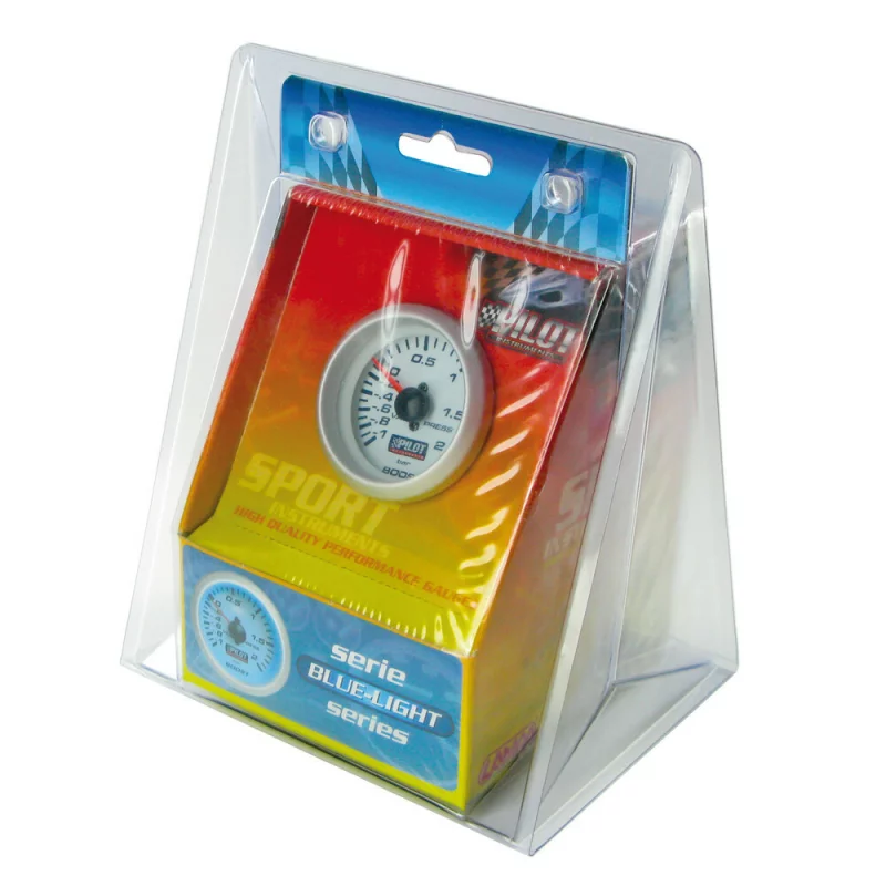 Ceas presiune turbo auto 52 mm cu iluminare albastra Blue Series