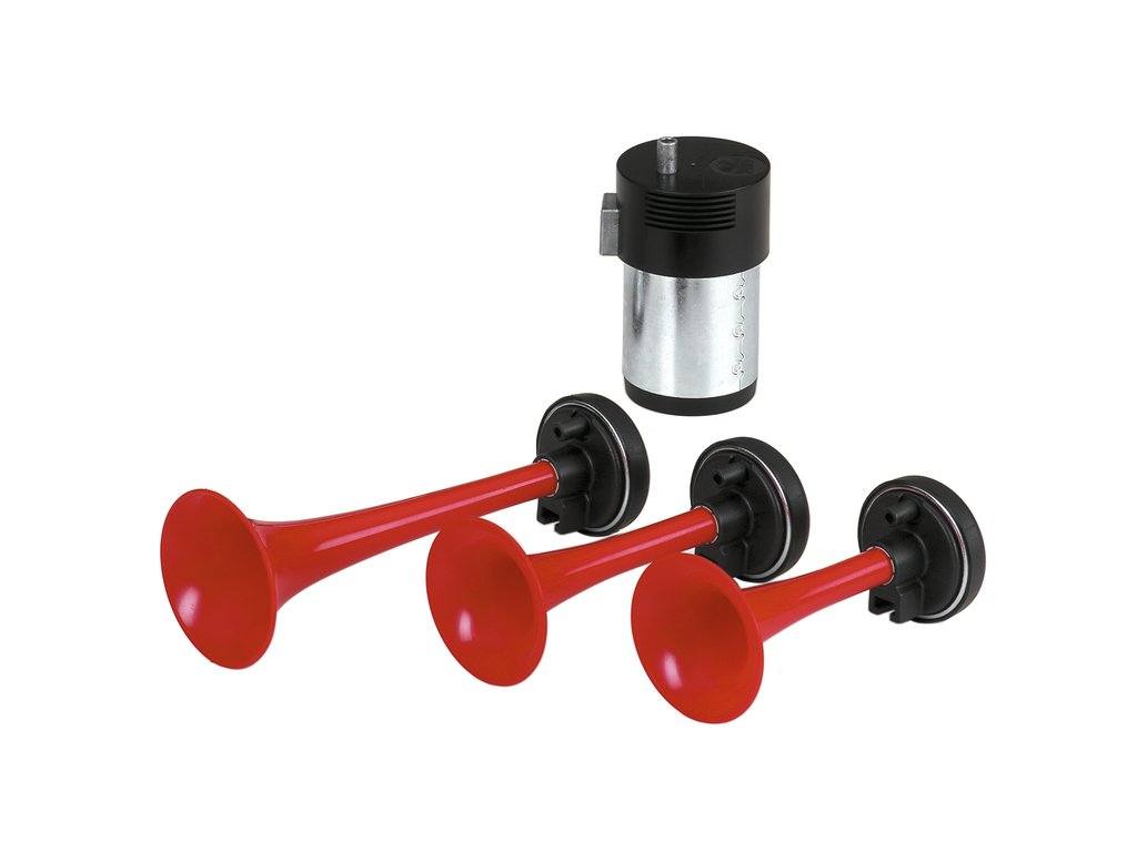 Claxon auto Carpoint 3 tonuri 12V cu compresor electric, 240W, 117dB