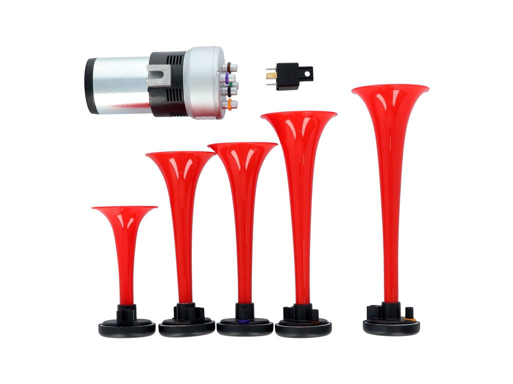 Claxon auto Carpoint 5 tonuri 12V cu compresor electric, 240W, 117dB