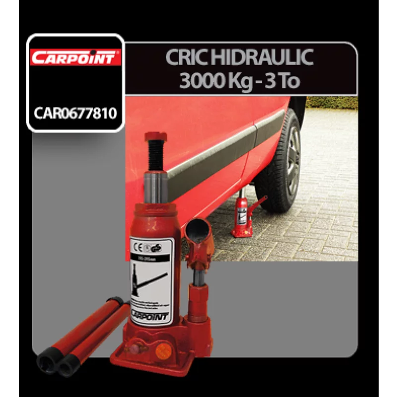 Cric hidraulic tip butelie Carpoint 3 tone, ridicare 195-395 mm