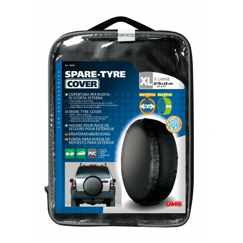 Husă pentru roată de rezervă externă 4x4, impermeabilă, XL 78x28 cm