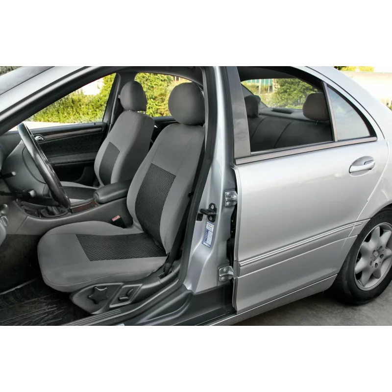 Huse scaun auto Linear negre, set 8 piese, jacquard premium