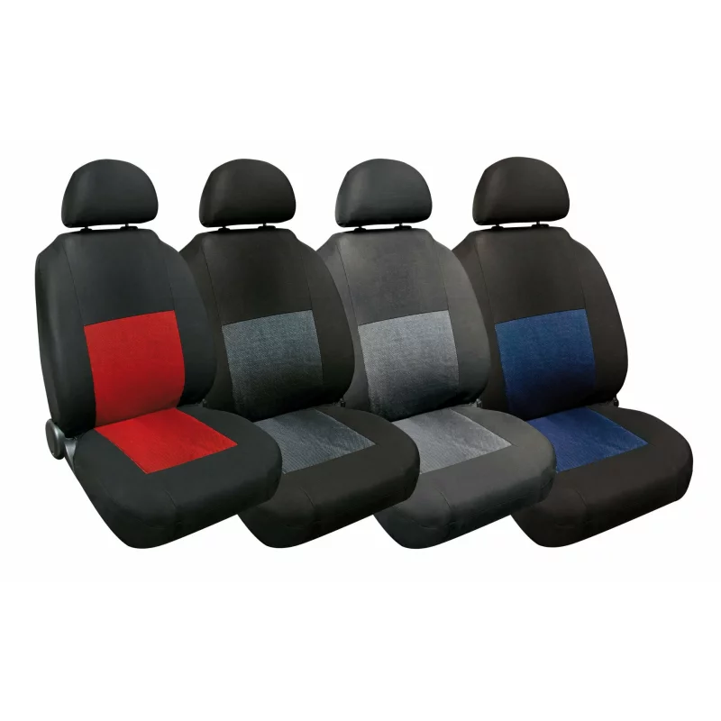 Huse scaun auto Sport jacquard, set 8 piese, rosu-negru, universale