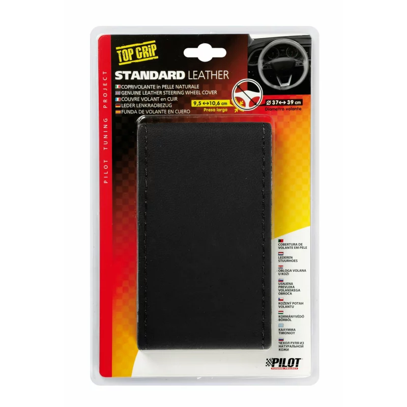 Manson volan din piele negru Pilot Lampa, marimea L, 37-39 cm