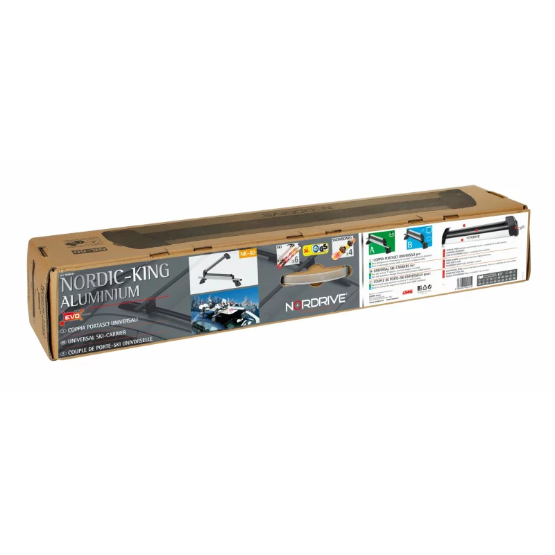 Suport schi din aluminiu Nordic-King EVO NK-60, argintiu, cu antifurt