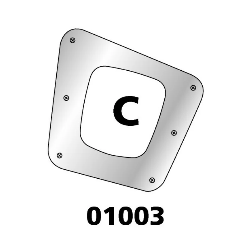 Ornament cromat din aluminiu pentru burduf schimbător model C