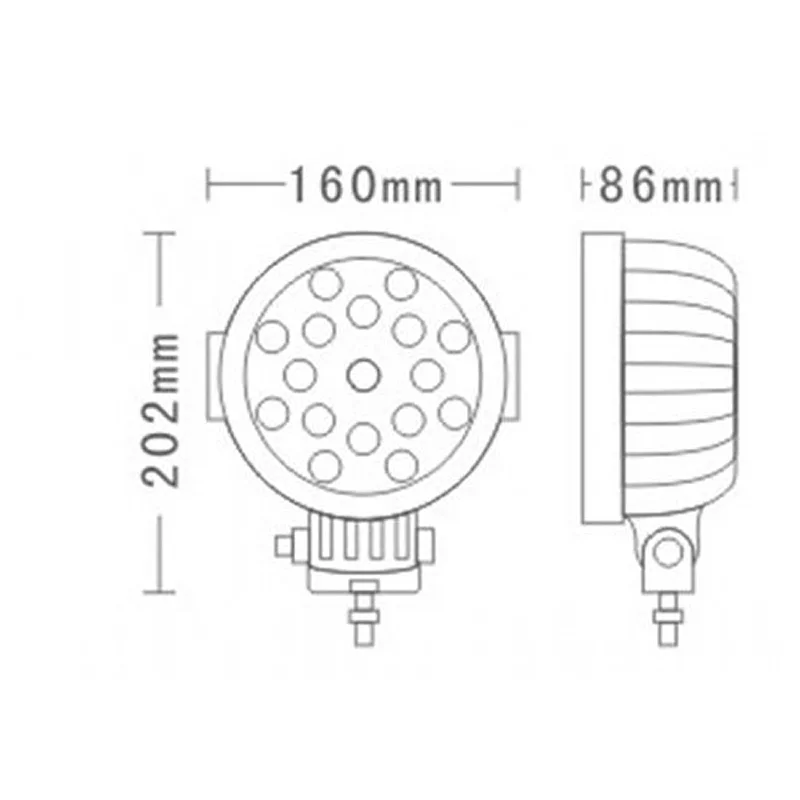 Proiector LED rotund metalic 17x3W, 12/24V, 2200 lm, Kamar