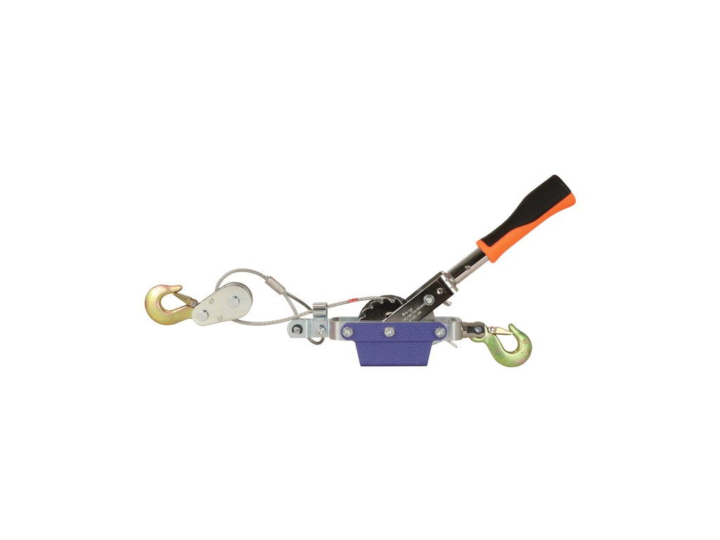 Troliu auto manual portabil Carpoint 800 daN cu cablu dublu 5 mm