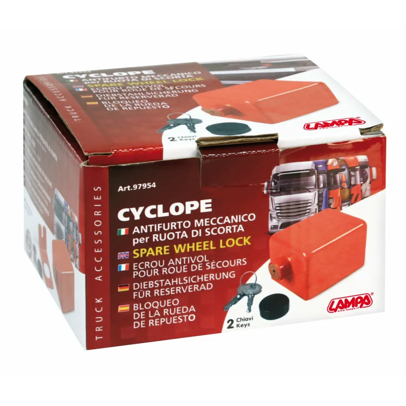 Antifurt pentru roata de rezerva camion, otel galvanizat, 2 chei