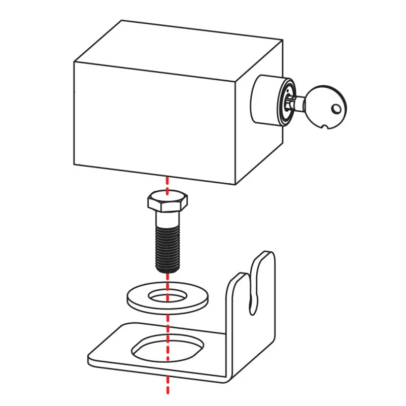 Antifurt pentru roata de rezerva camion, otel galvanizat, 2 chei