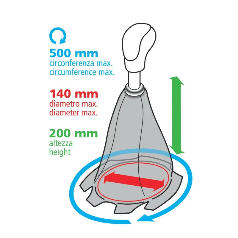 Burduf schimbător viteze universal din piele, negru cu cusătură roșie