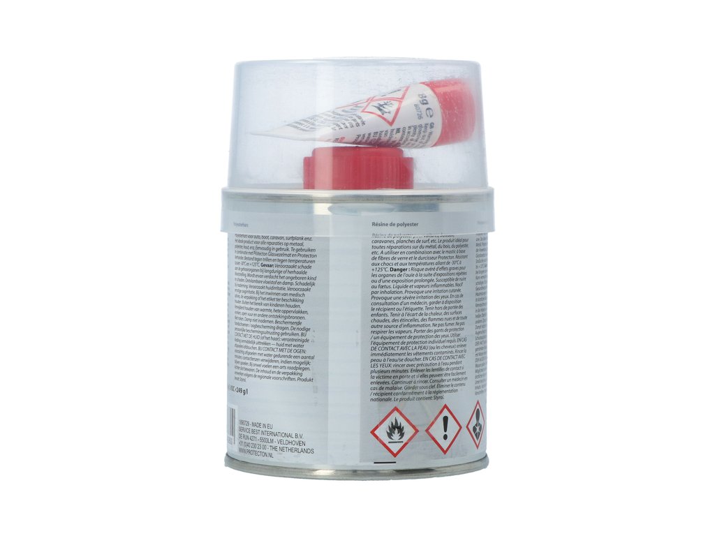 Chit poliester Protecton 250 g, set reparație caroserie cu întăritor