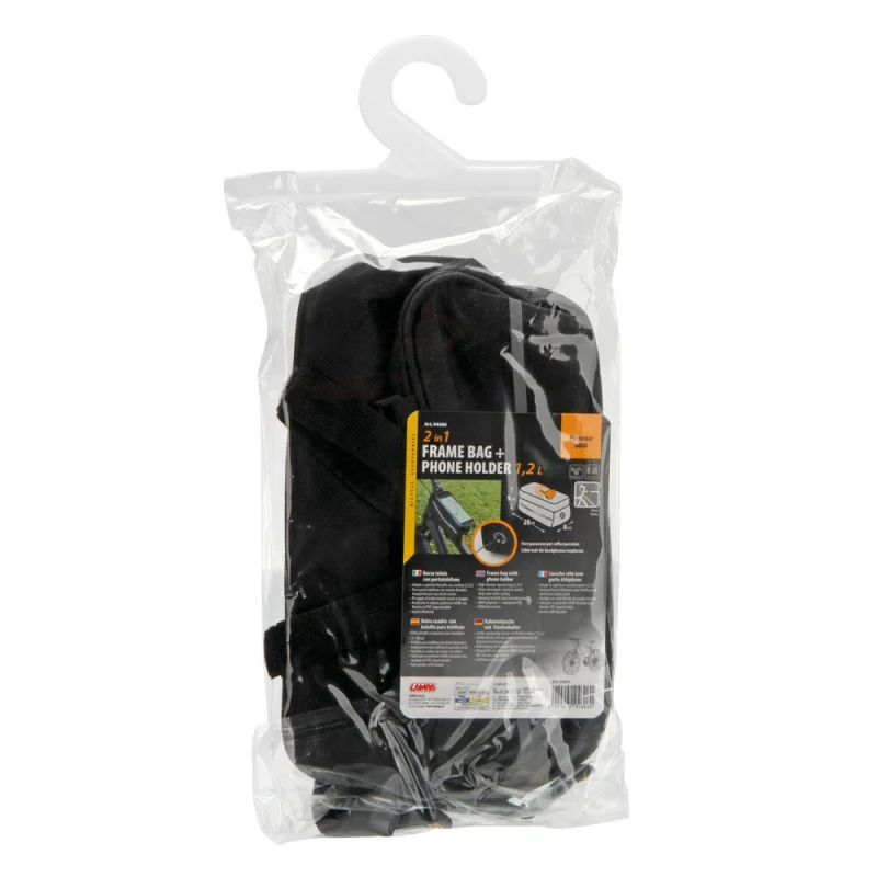 Geanta pentru cadru bicicleta 2 in 1 cu suport telefon, impermeabila