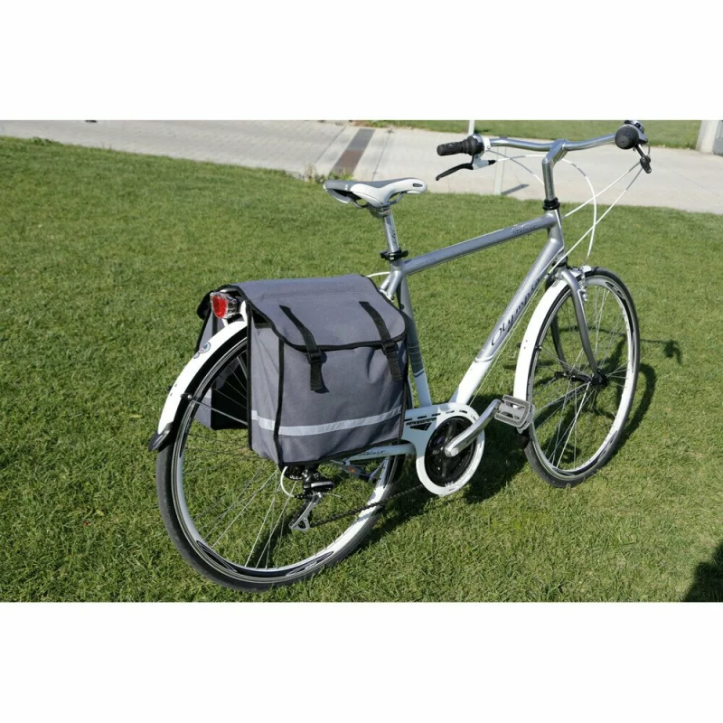 Geantă dublă pentru portbagaj spate bicicletă Basik BP-1, 16L, gri