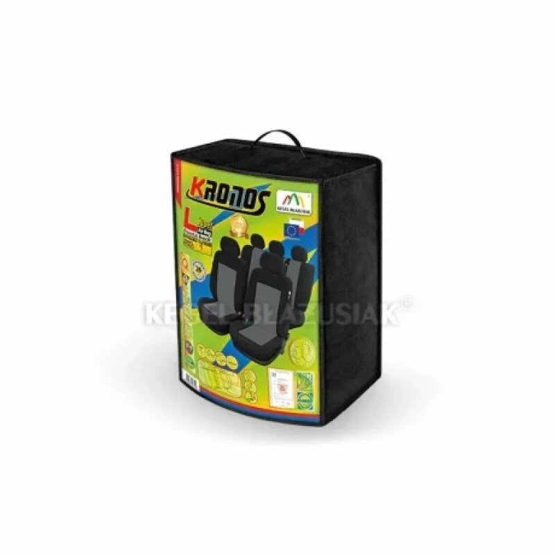 Huse scaun auto Kronos Super AirBag set complet, marimea L, negru-gri
