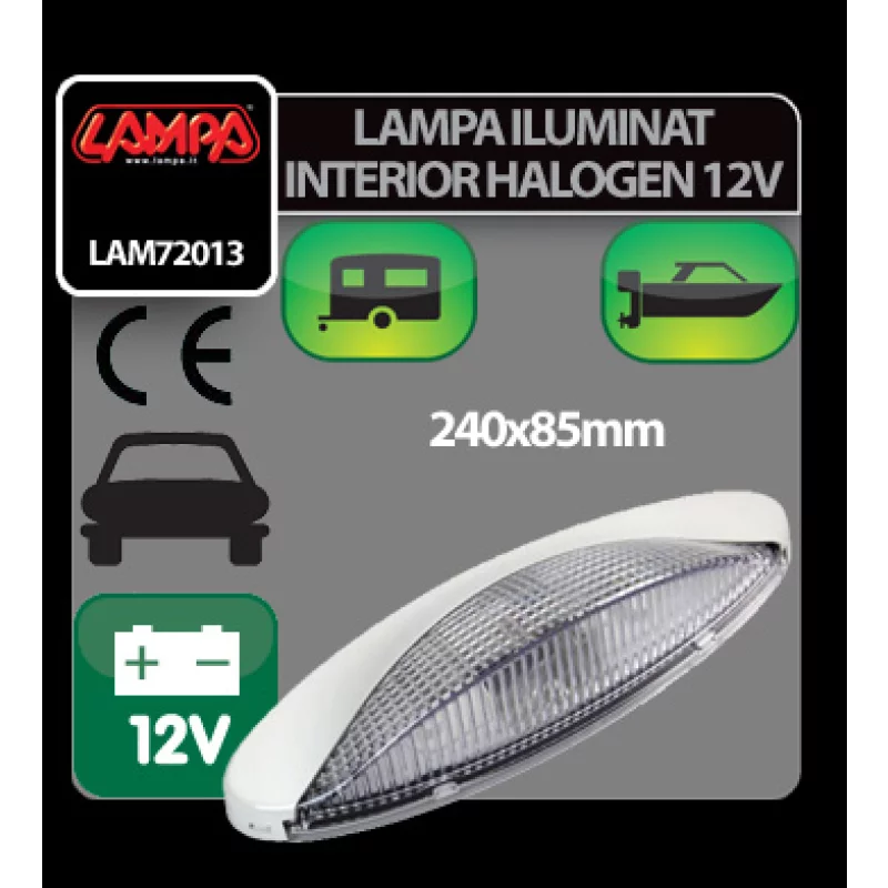 Lampa iluminat interior auto cu halogen 12V 10W pentru rulote si barci